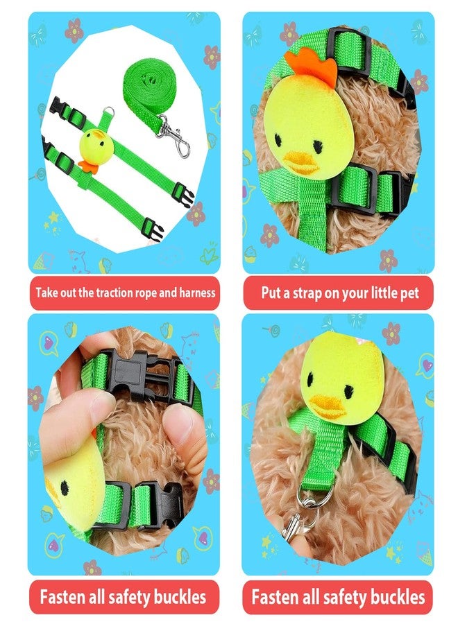 XPAPOV Set of 4 Adjustable Rabbit Harness and Leash for Small Pets, Ferret Leash with Decorations for Rabbit, Kitten, Puppy - Image 4